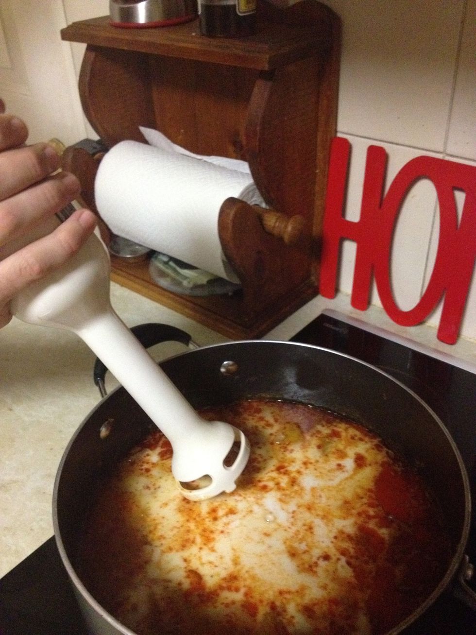 Bland it with a hand blender!!