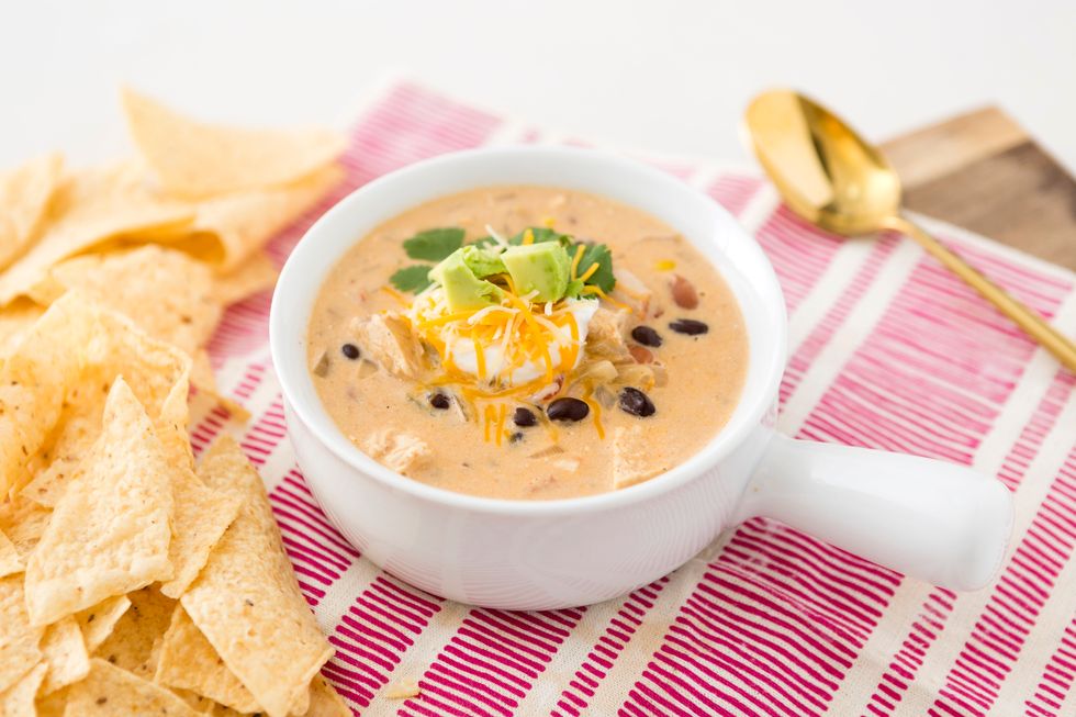Garnish with your heart's desires. Look at that cheese and avocado!