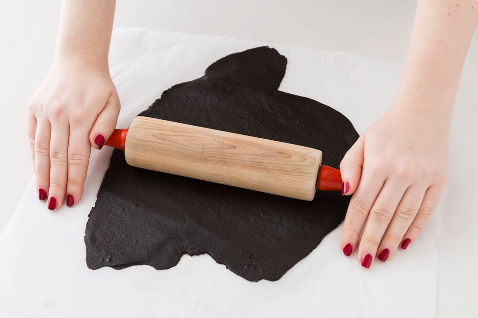 Roll out the dough on parchment to about a 1/4 thickness.