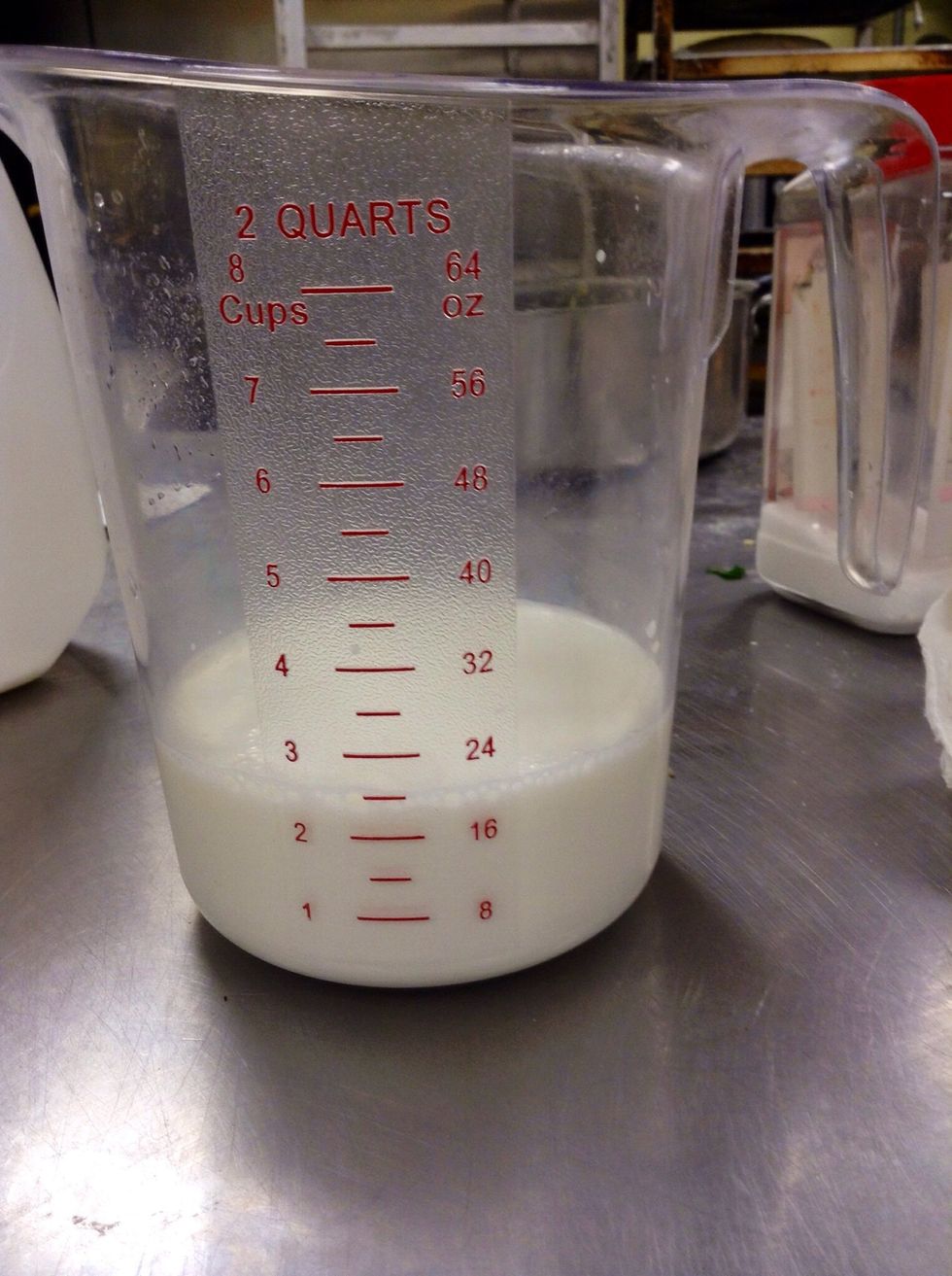 1 1/2 - 2 ish cups will work but I like my dough a bit sticky-er. If it's too sticky just add more flour.