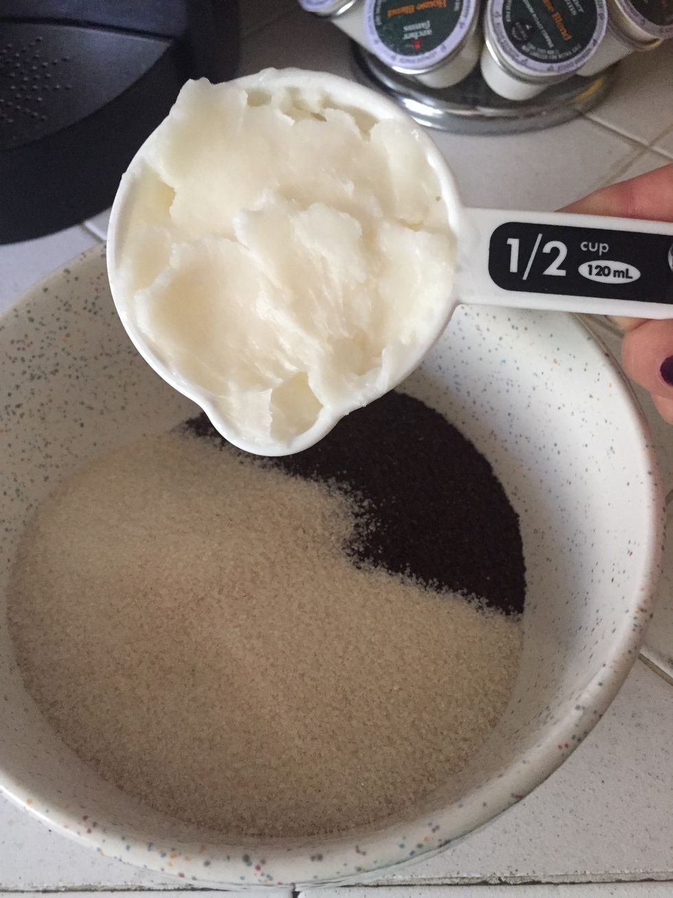 1/2 cup coconut oil for moisture and to bind the ingredients