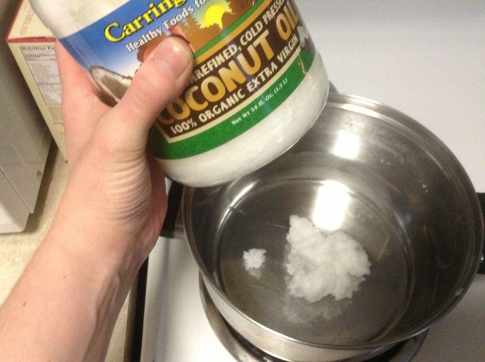 1/2 cup coconut oil, melt in medium size pot