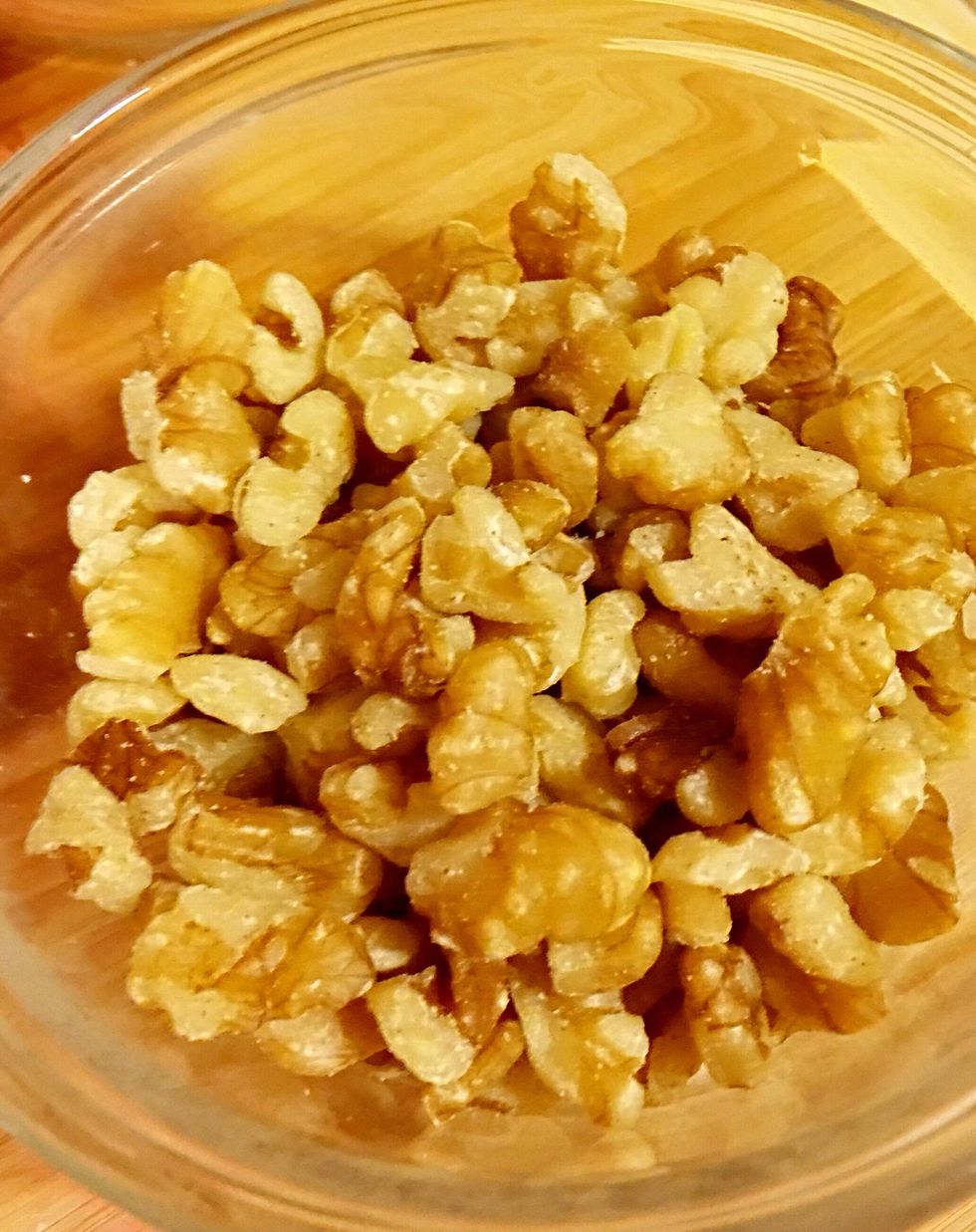 1/2 cup of chopped walnuts. Could substitute any other nut that you love.