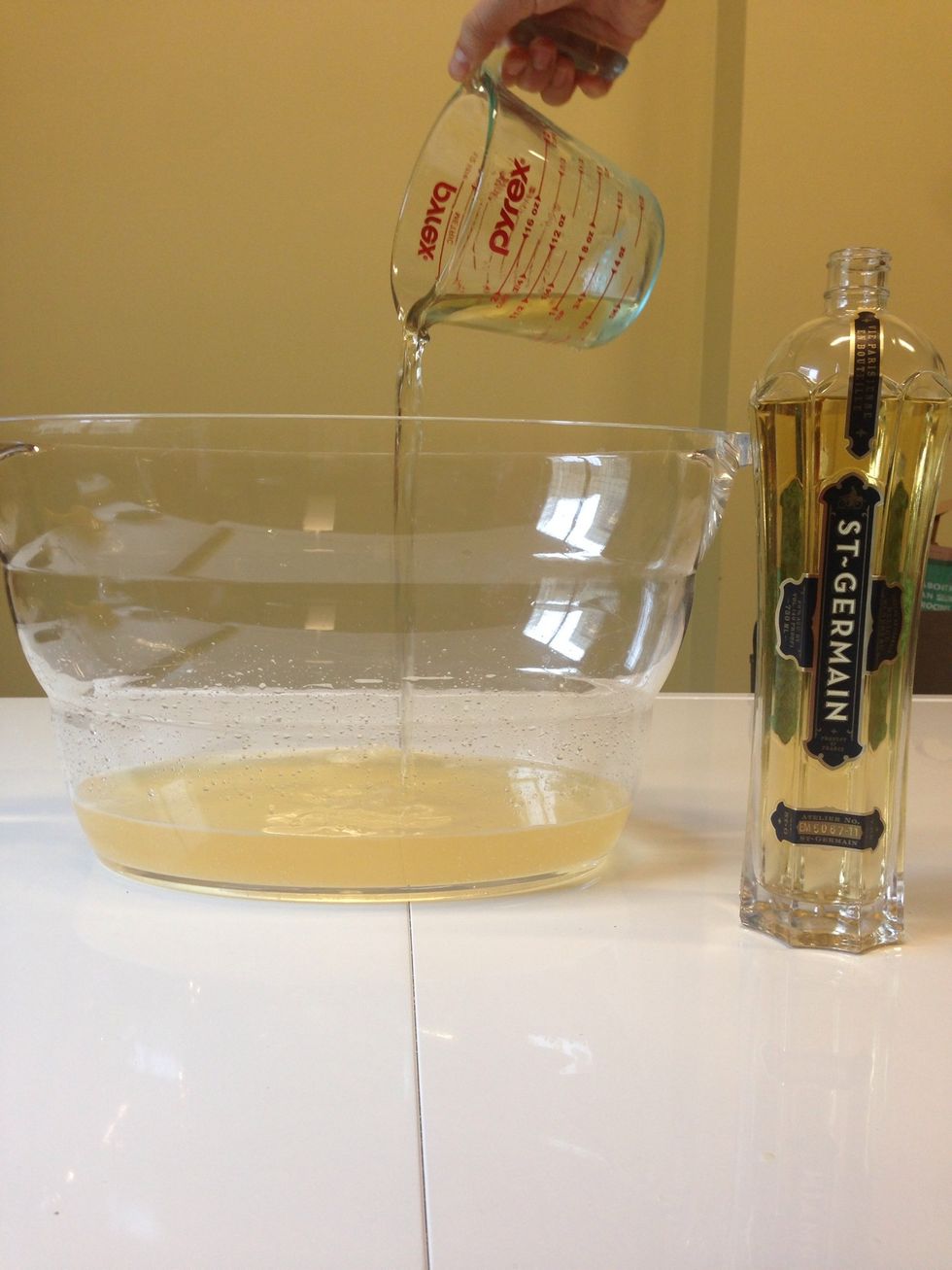 1/2 cup of elderflower liqueur (It has a slightly sweet, floral flavor that we love.)