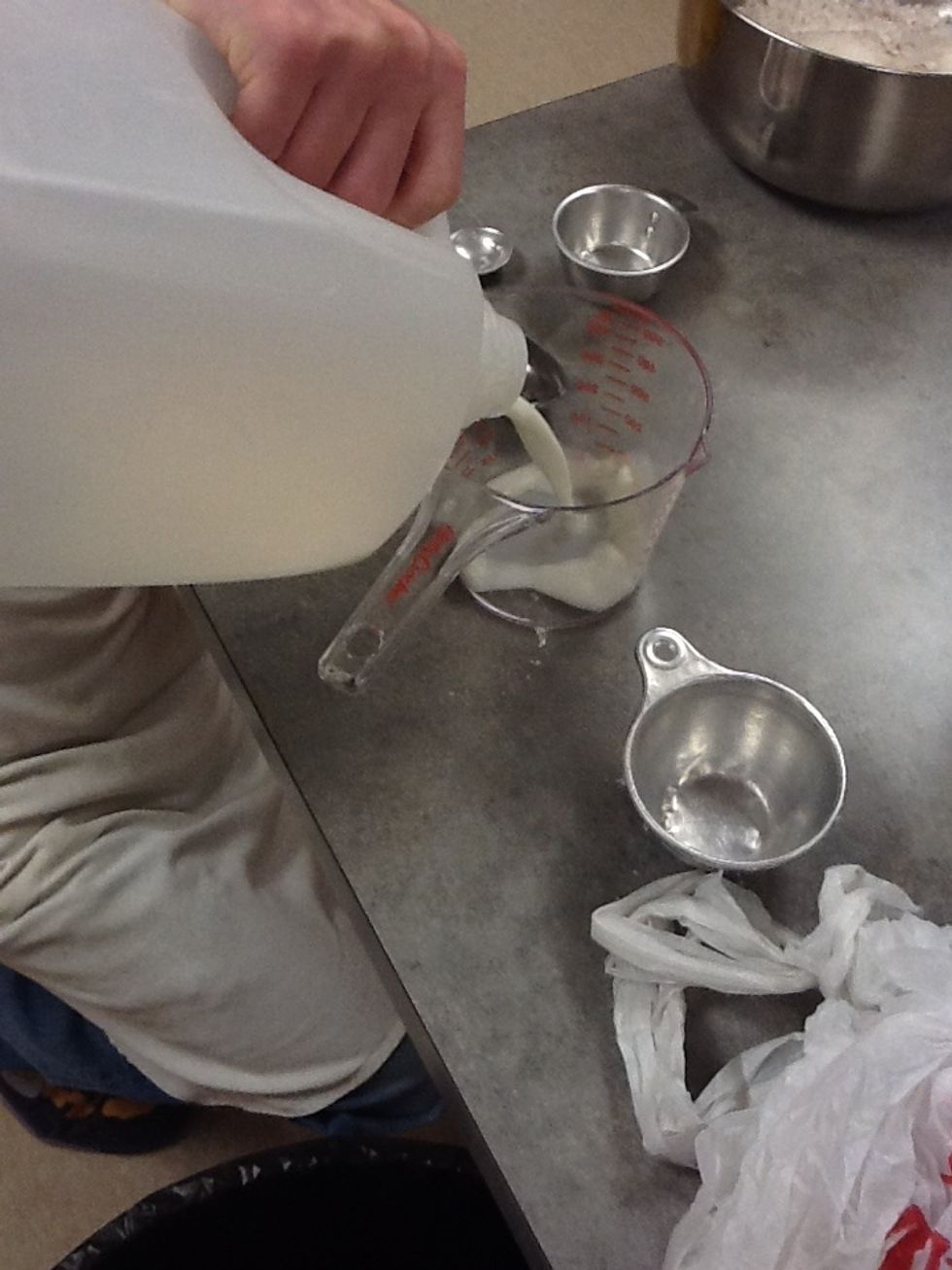 1/2 cup of milk.