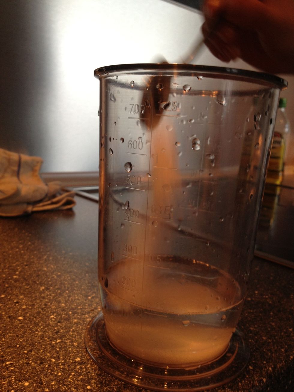 1/2 cup of water, 1/4 sugar