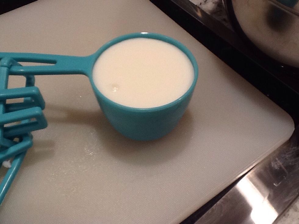 1/2 cup of whole milk and added it with the sugar.