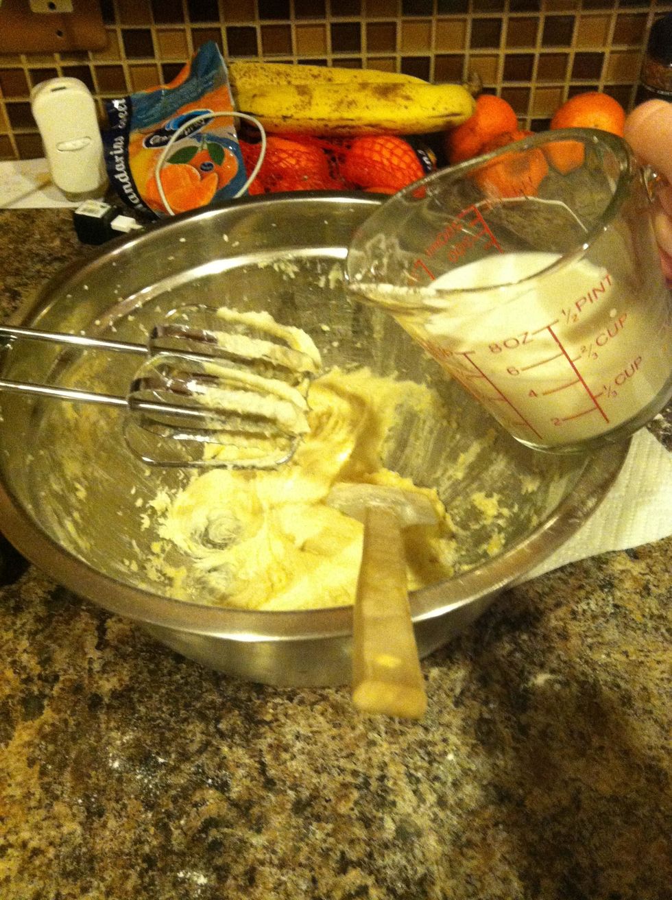 1/2 cup whole milk to the mix.