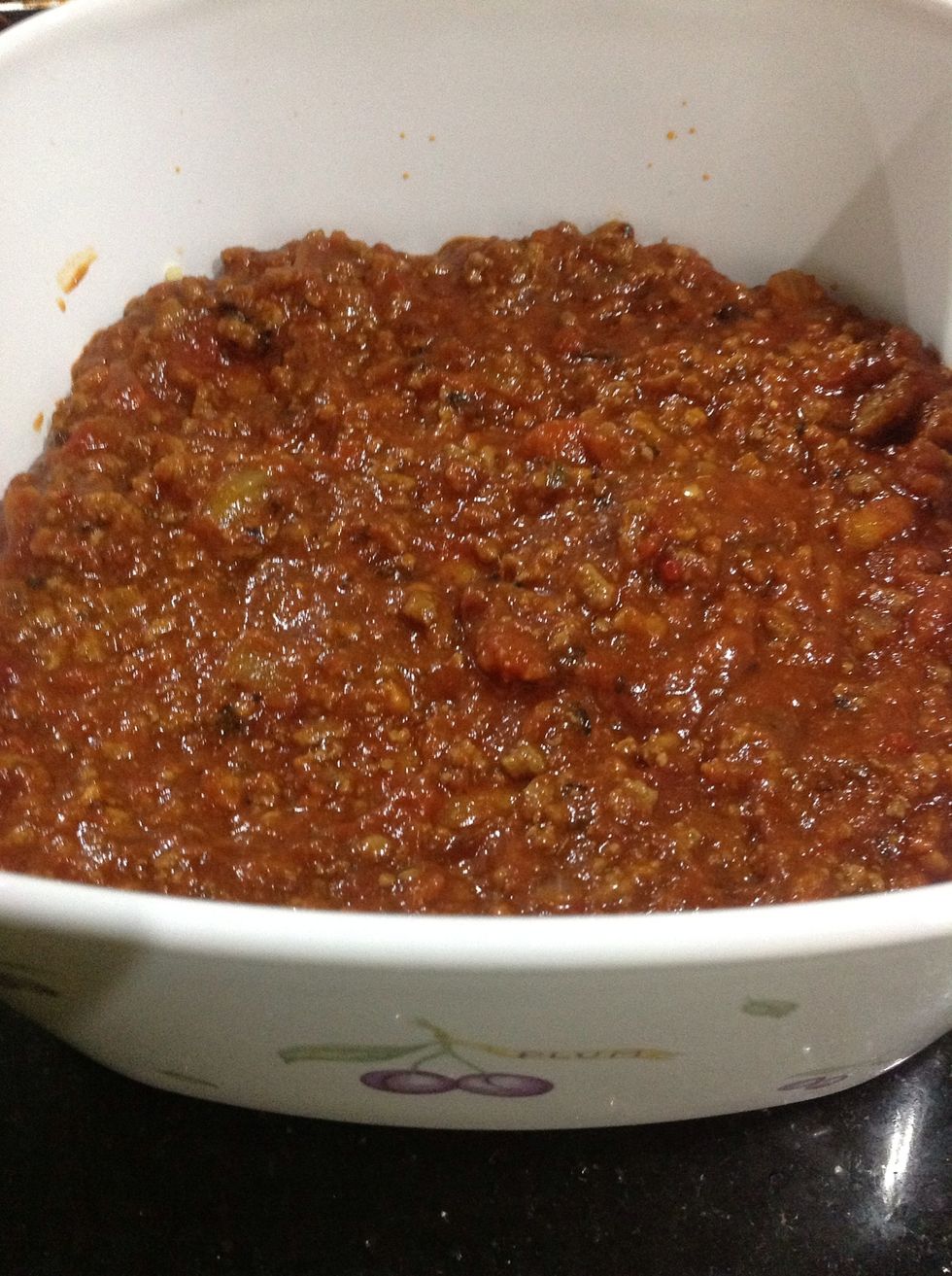 1/2 of the remaining sauce.