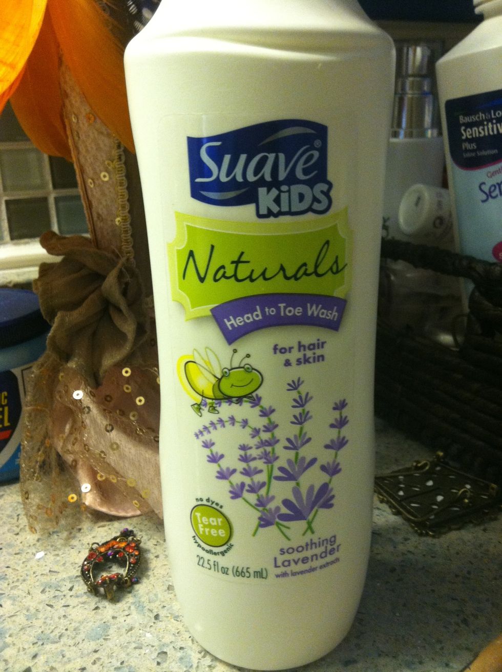 1/2 tablespoon - you don't have to use this but use any baby shampoo you have. Or any shampoo that is for normal to dry. I use this bec. It has a lavender smell.