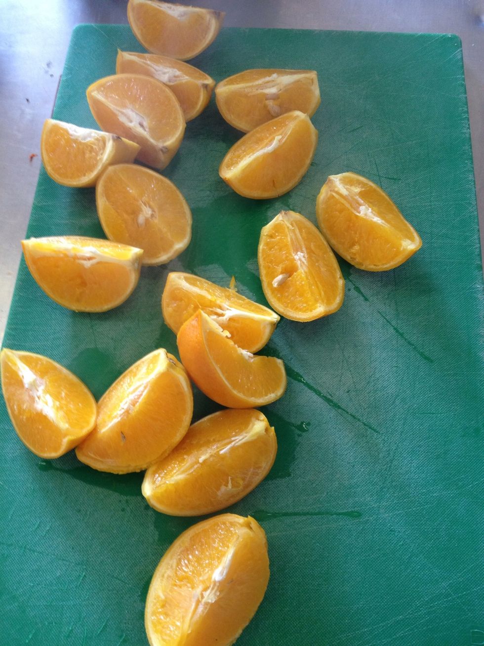 1/4 and start getting rid of the seeds