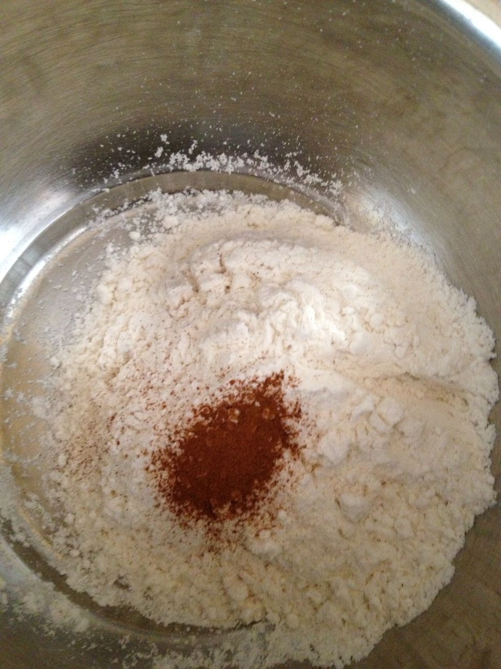 1/4 cup all purpose and 1/2 cinnamon if you like more add more