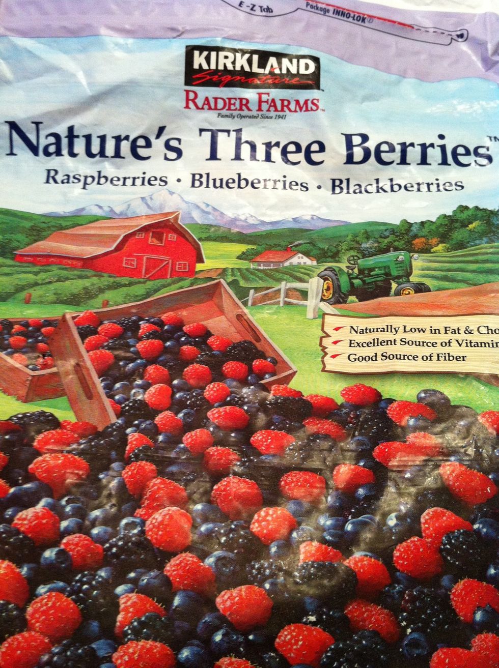 1/4 cup mixed frozen berries.
