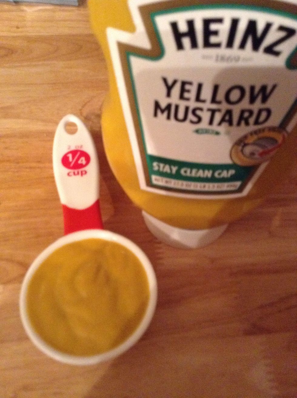 1/4 cup of mustard. Add to beef