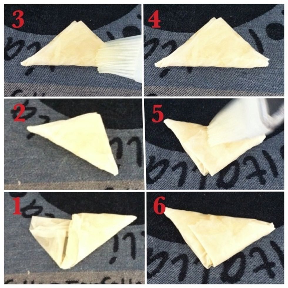 1-6. Almost finished \ue057! Use olive oil to 'glue' the ends together. Dont forget to coat the other side.