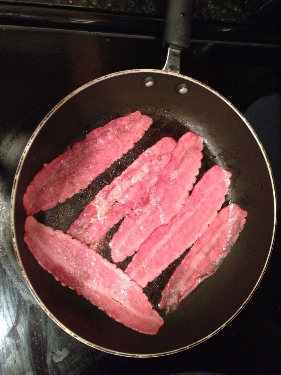 1. Begin by cooking your meat ingredients (turkey bacon and chicken breast-not pictured) in a hot pan with a spray or two of olive oil. 2. After they are cooked, chop them up into bite size chunks.