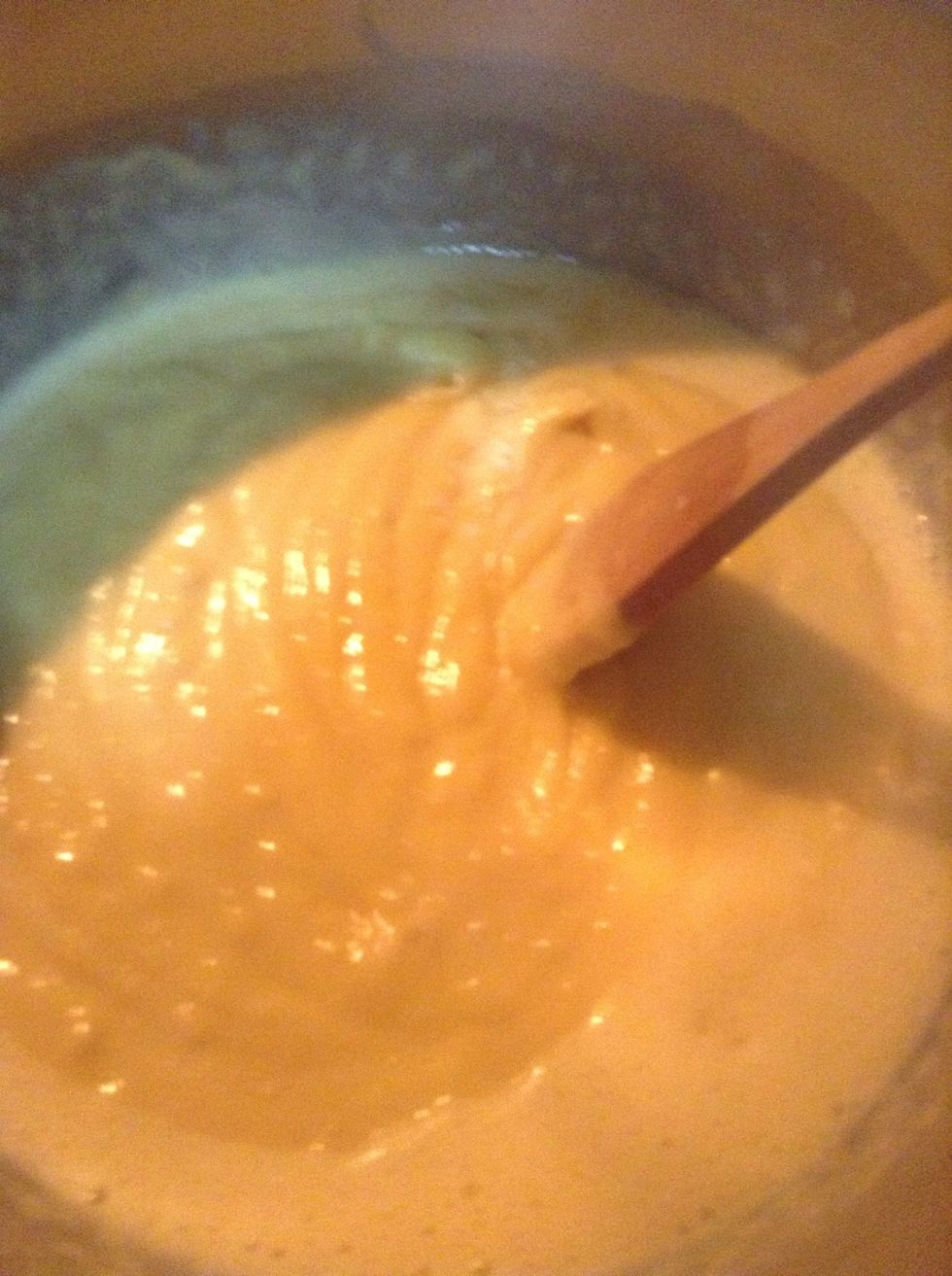 1.Boil the milk and the vanilla extract in a pan 2.In a bowl, add the egg yolks, sugar and corn flour and mix it with the help of a electric mixer 3.Pour the milk into the bowl and continue mixing.