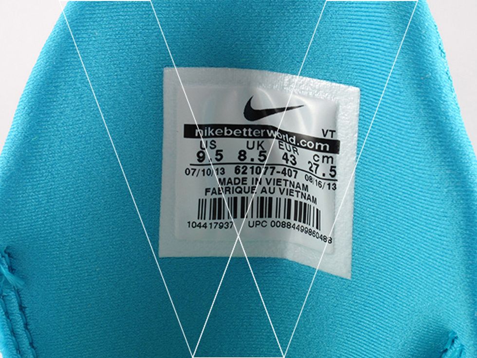 1. Check the style number, usually 9 digits, matches that found on the box. Tip: Do a Google image search for "Nike"+"style number" to check the colourway.