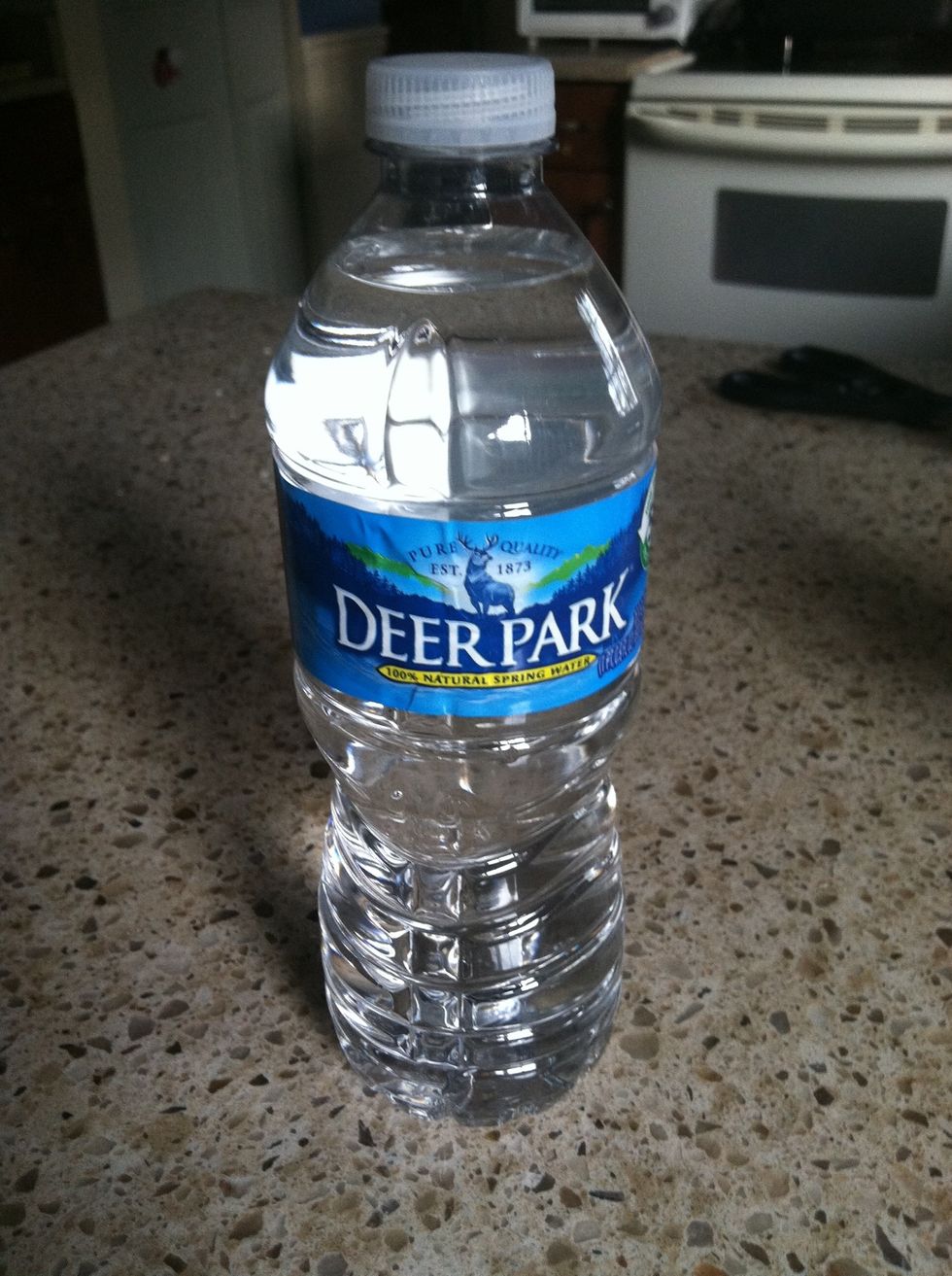 1 cup of any distilled or bottled water. You need filtered water not tap water.