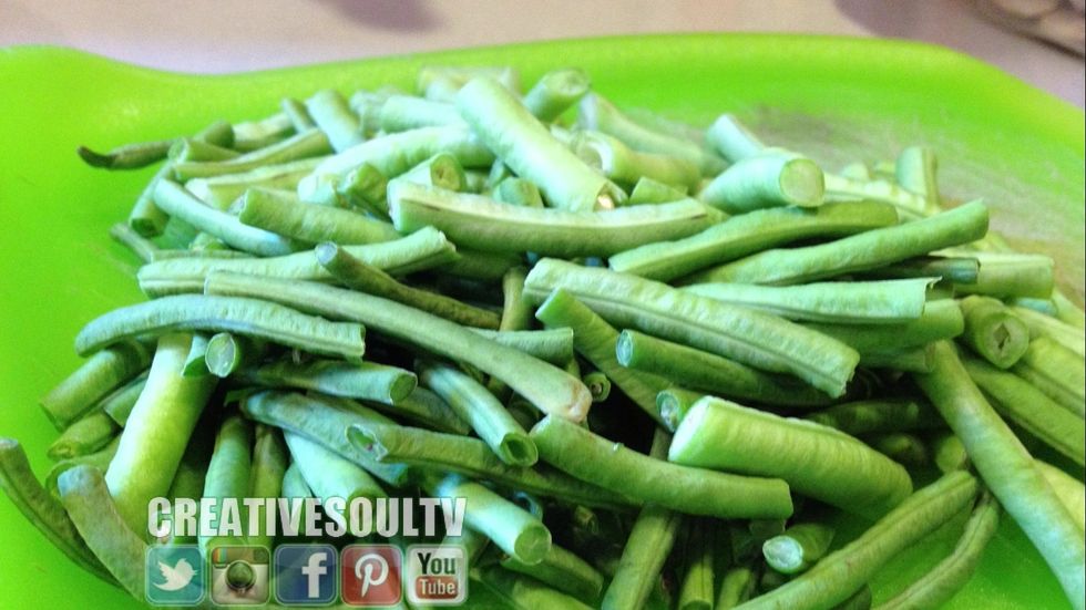 1 cup of fresh oriental string beans sliced.