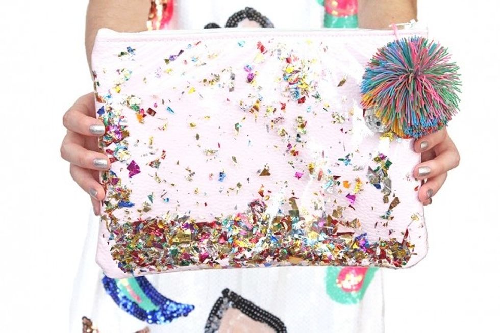 1. DIY a Confetti Clutch: We're huge proponents for confetti to liven up any occasion. DIY this clutch so that she can carry a confetti party wherever she goes. http://go.brit.co/2bmAqFh