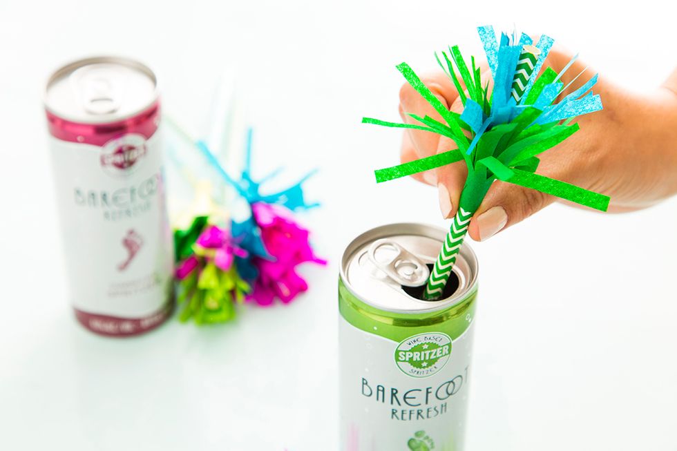 1. DIY Flower Straws: They\u2019re super easy and quick to make in batches, so everyone at the party can top off a can with a little floral fun.