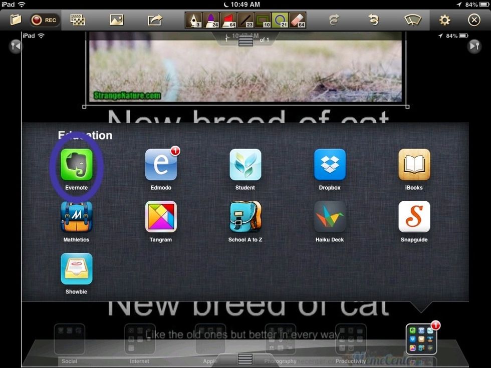 1.Go onto the app you want to export you work with in this case Evernote