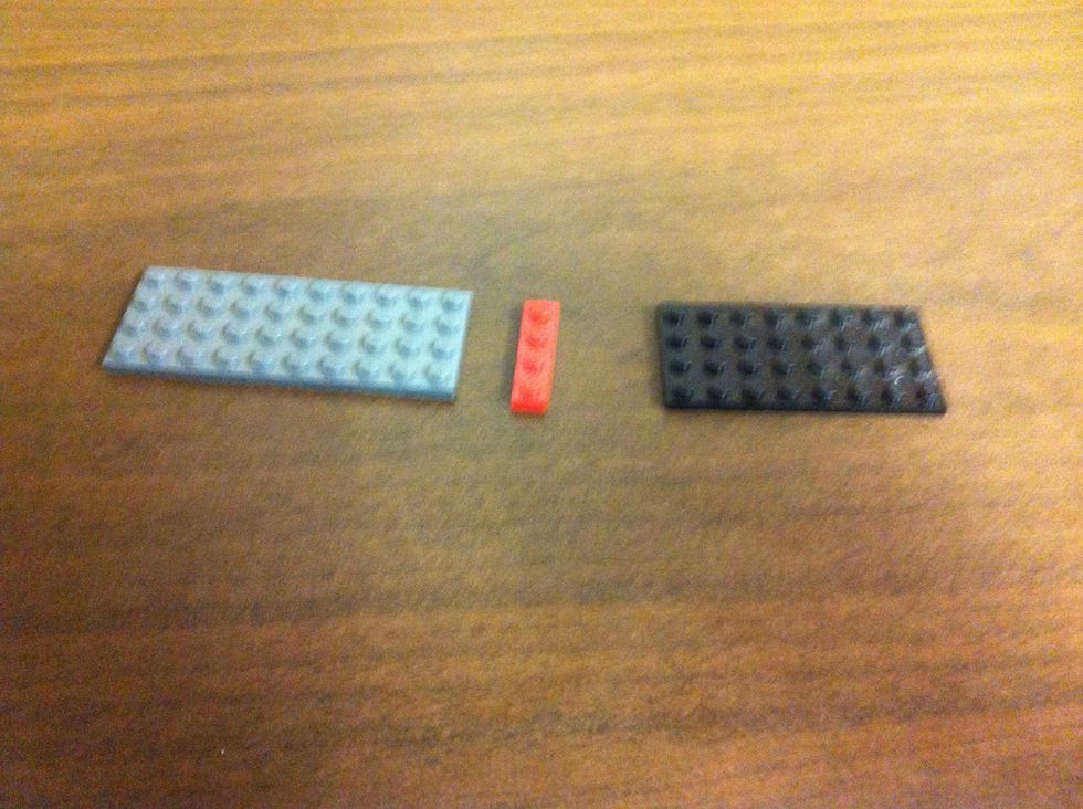 1 grey 10x4| 1 red 4x1| 1 black 8x4 |all half size