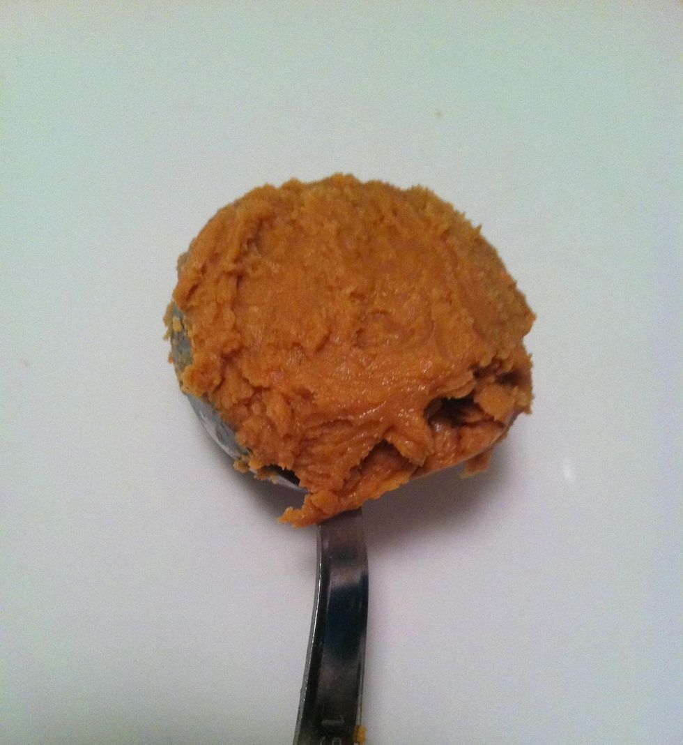 1 heaping tablespoon of chilled peanut butter - any type.