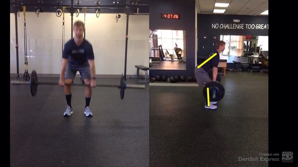 1. Lean back slightly on your heels. 2. Big chest and big breath. Drive through your heels as you start the pull. 3. No Trunk Flexion!