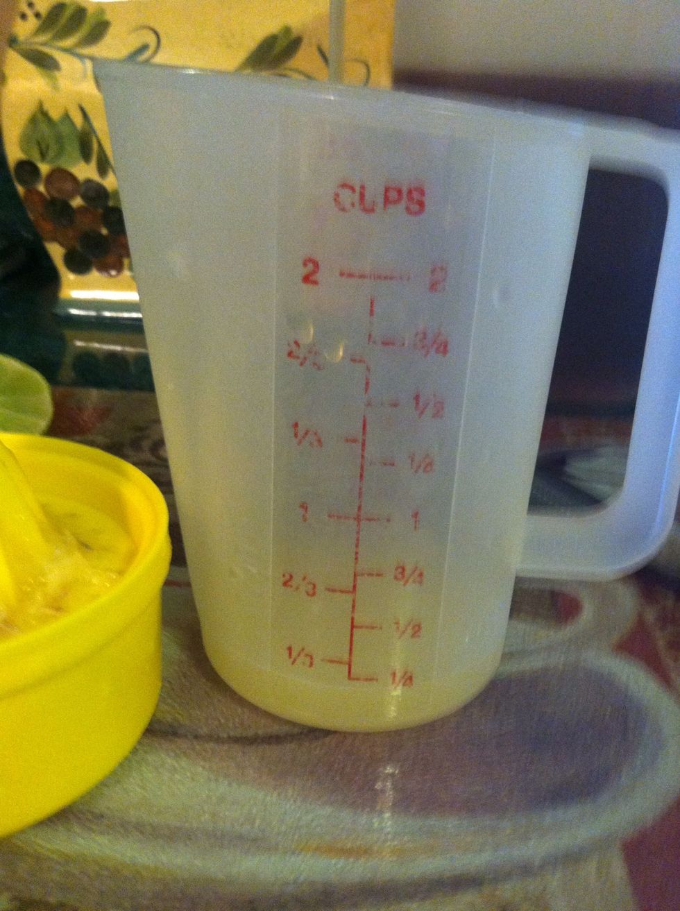 1 medium to large lemon should yield about 1/2 cup