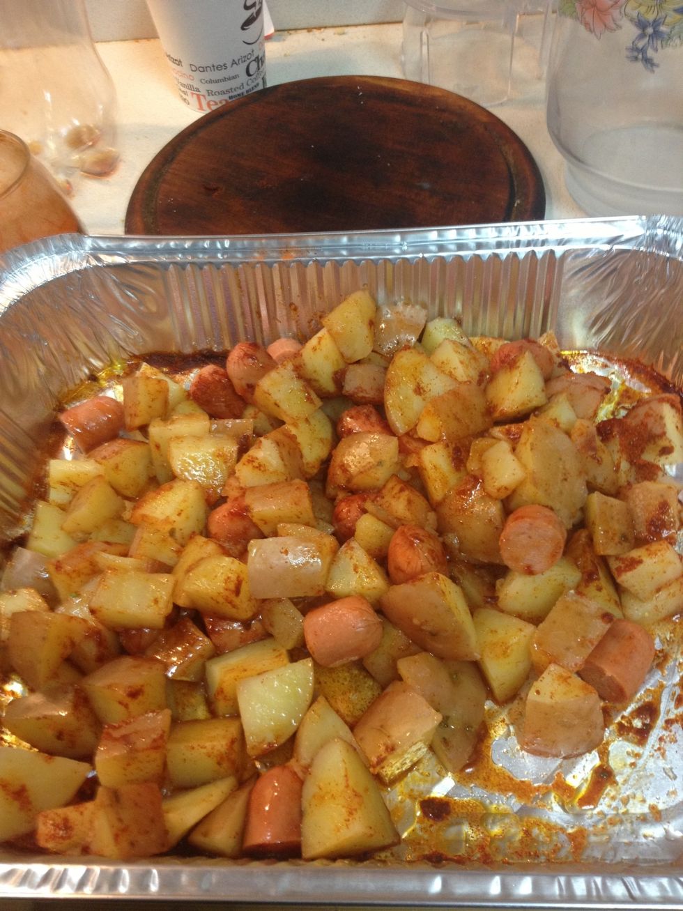 1 more tsp paprika, 1/2 tsp soup powder (or salt) and honey (you don't have to if you don't like your food sweet) and mix it all up :)