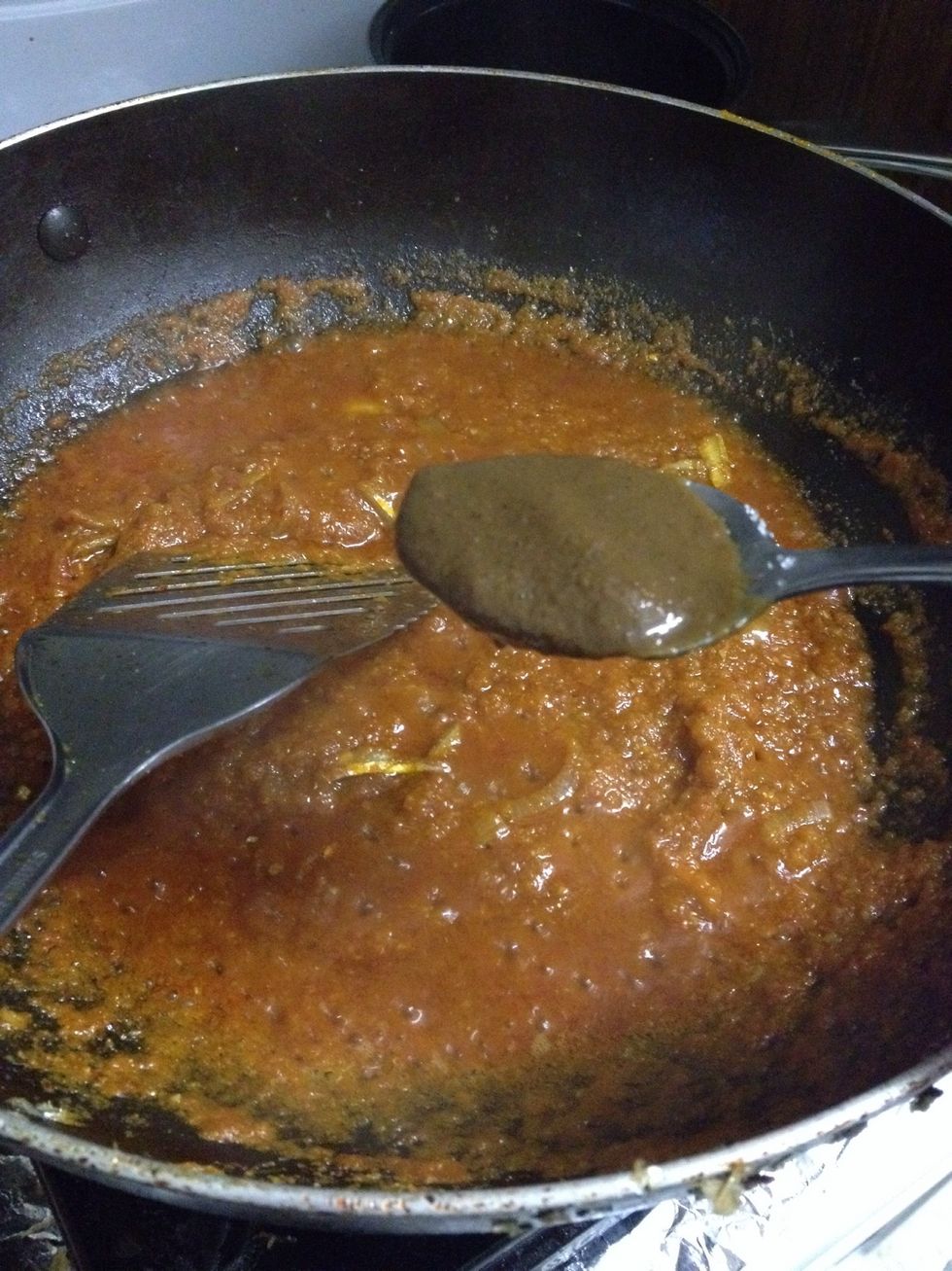 1. One spoon of tamarind juice.. Put more if you want  it to be more sourish