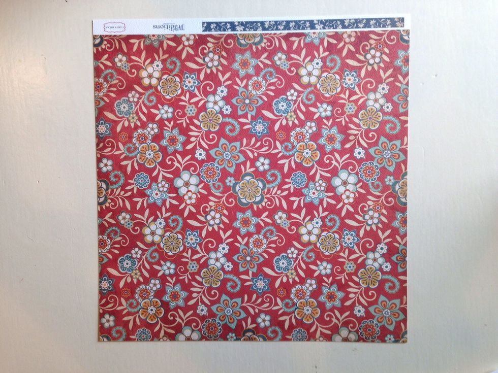 1: sheet  for your main border that sets the mood for your pictures. Pick the pattern you love the most and preferably has all the colors in the pattern from the other papers your going to layer with.