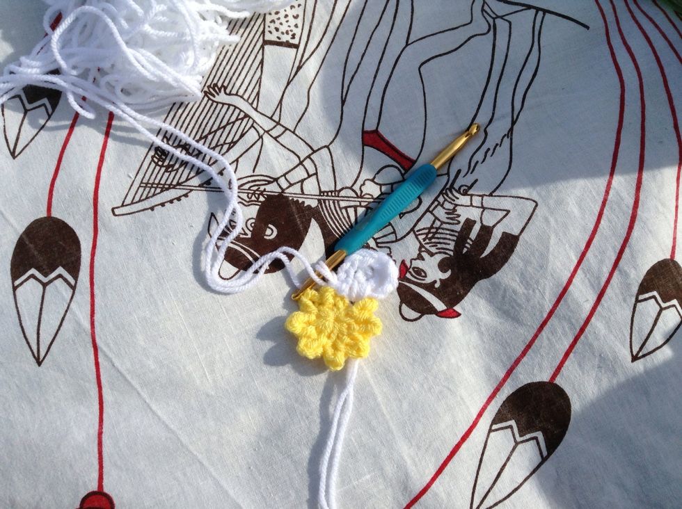 1 sl st, ch 1*. This forms the petals of your flower.