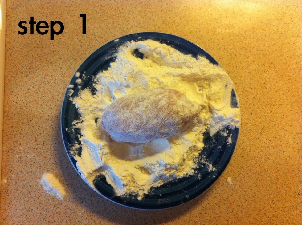 1 step: flour.