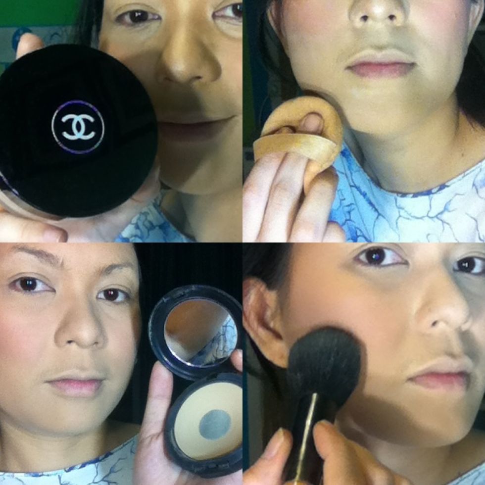 1. Use powder , tab it with your powder sponge 2. After that, i use two way cake with brush.This compact will fix your foundation (sorry about my English \ud83d\ude1d)
