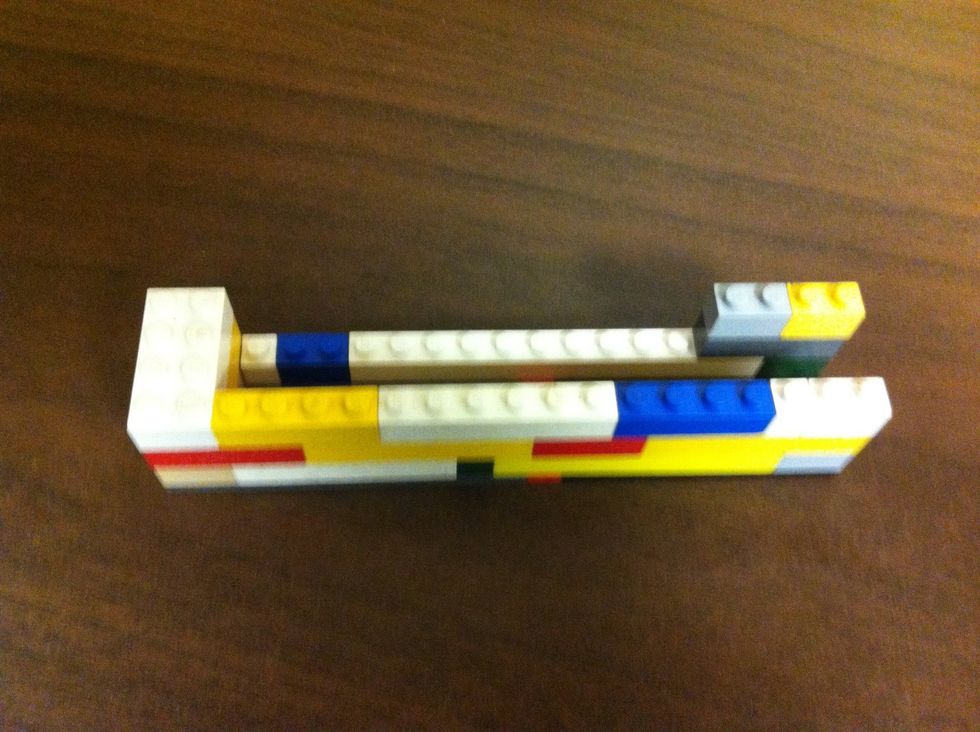 1 white 4x2 | 1 yellow 4x1| 1 white 6x1| 1 blue 4x1| 1 white 3x1| 1 grey 4x1| 1 grey 2x1| 1 yellow 2x1 full sized