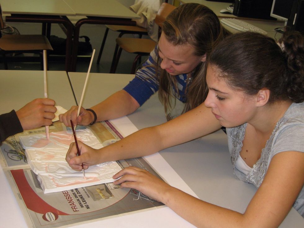 10 First paint the basic color: skincolor. I forgot to mention buying several colors of paint. Acrylic paintings will do fine.