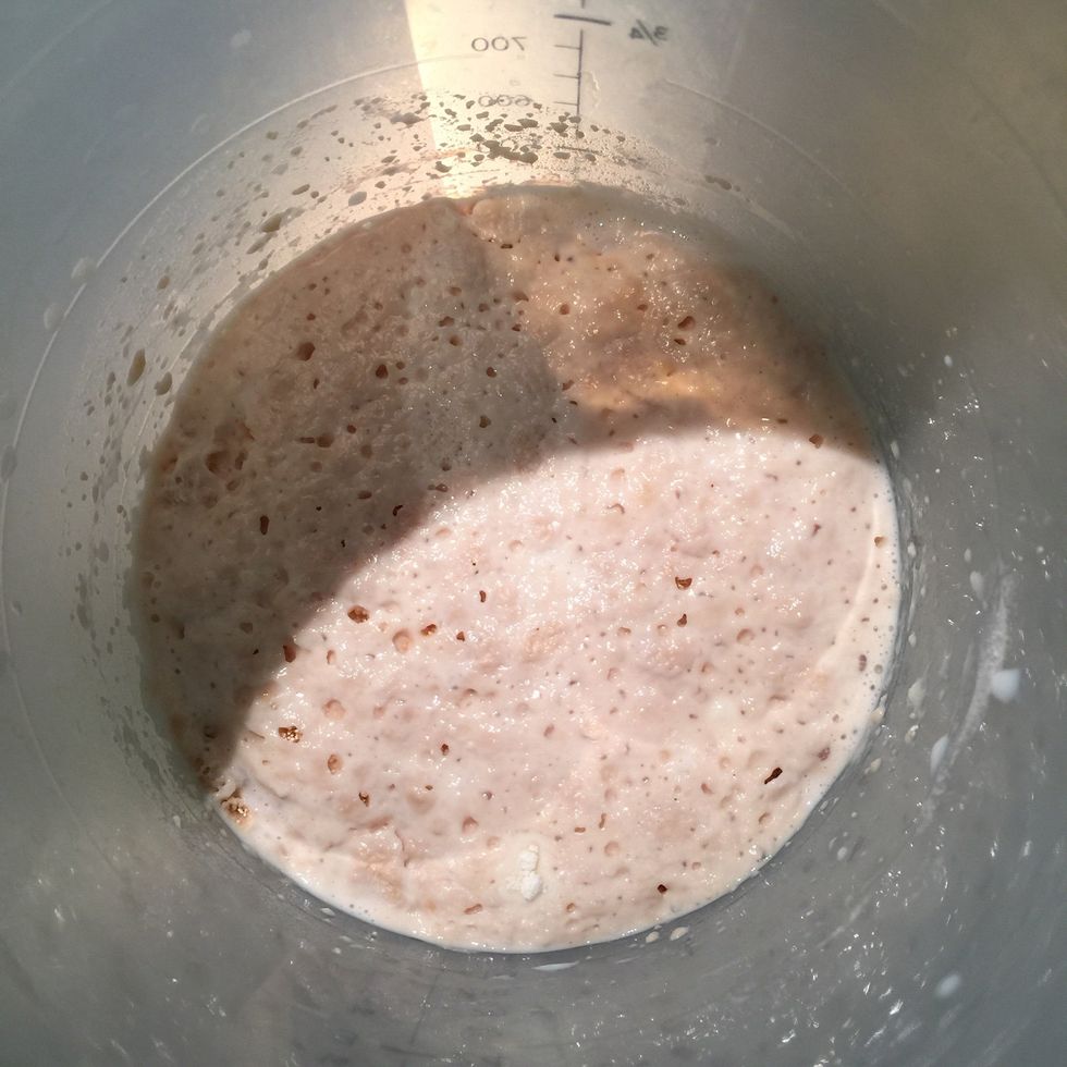 10 mins after. The yeast is activated