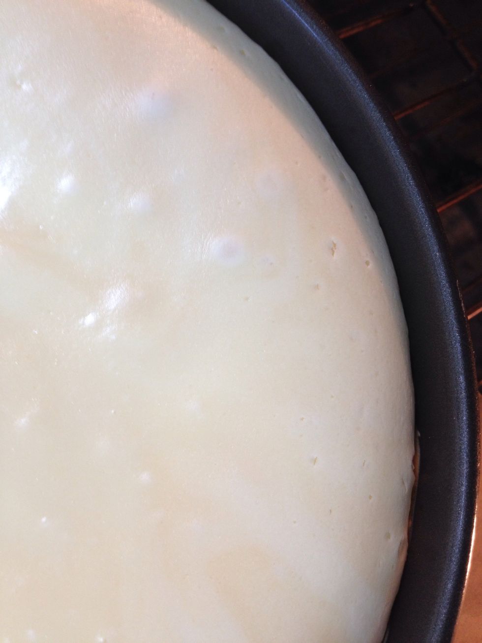 10 minutes later- better! But still not done. You want the cake to pull away from the edges.