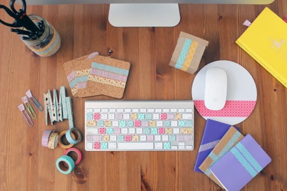 10. Washi Tape Accessories: If you friend just started school or a new job then cute office supplies are the way to go. Amp up any notebook or mousepad by adding washi tape. http://go.brit.co/2bmswGk