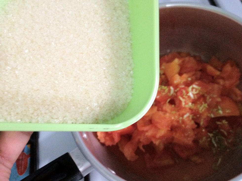 100gr of sugar and a pinch of salt