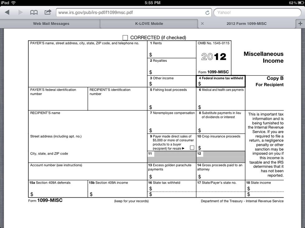 1099-MISC. What are these? If someone has you as a contract employee, you will get this form. You must file and pay the social security and Medicare tax and maybe get a refund of the withholding tax.