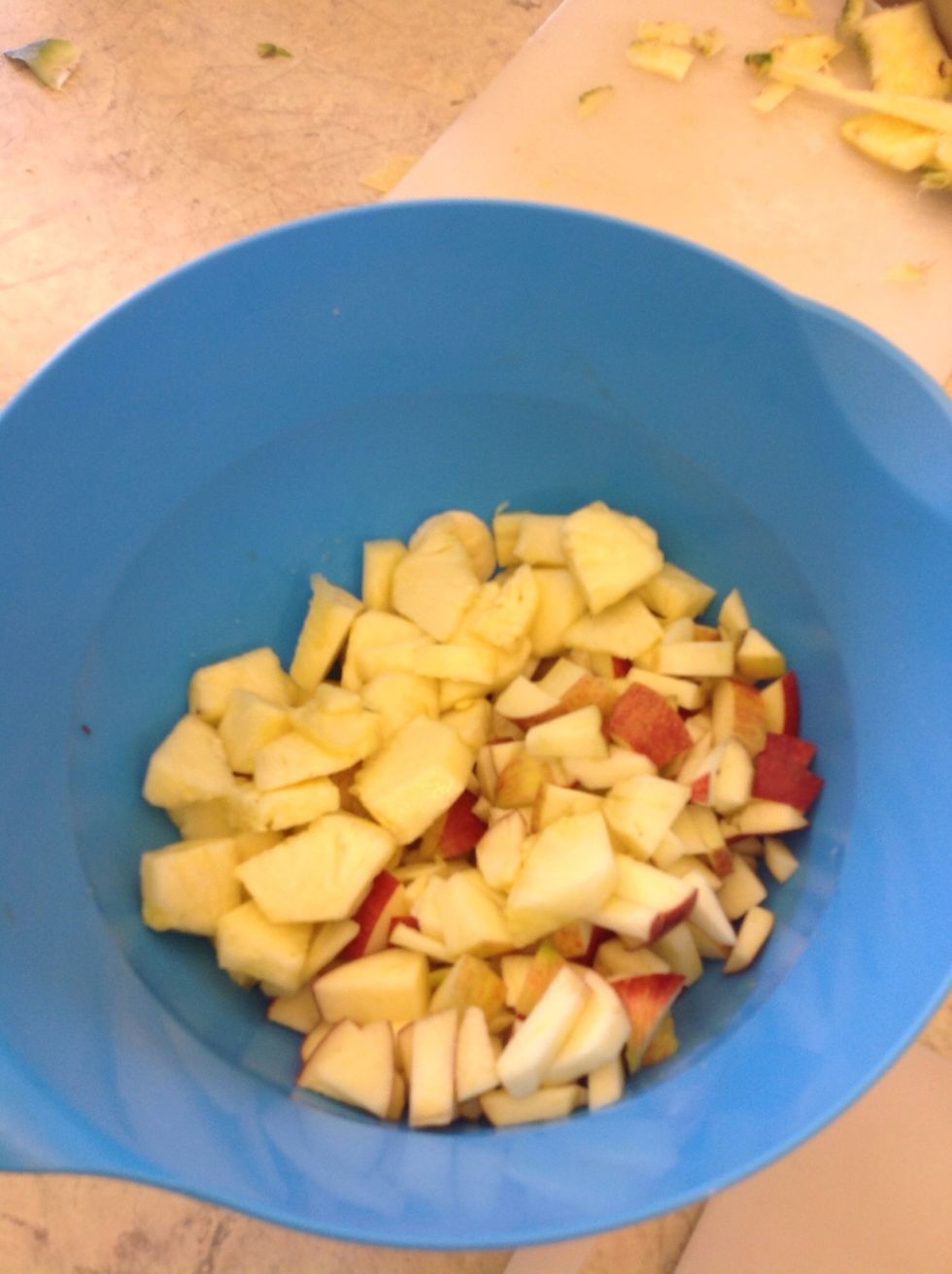 11. Put the pineapples into bowl.