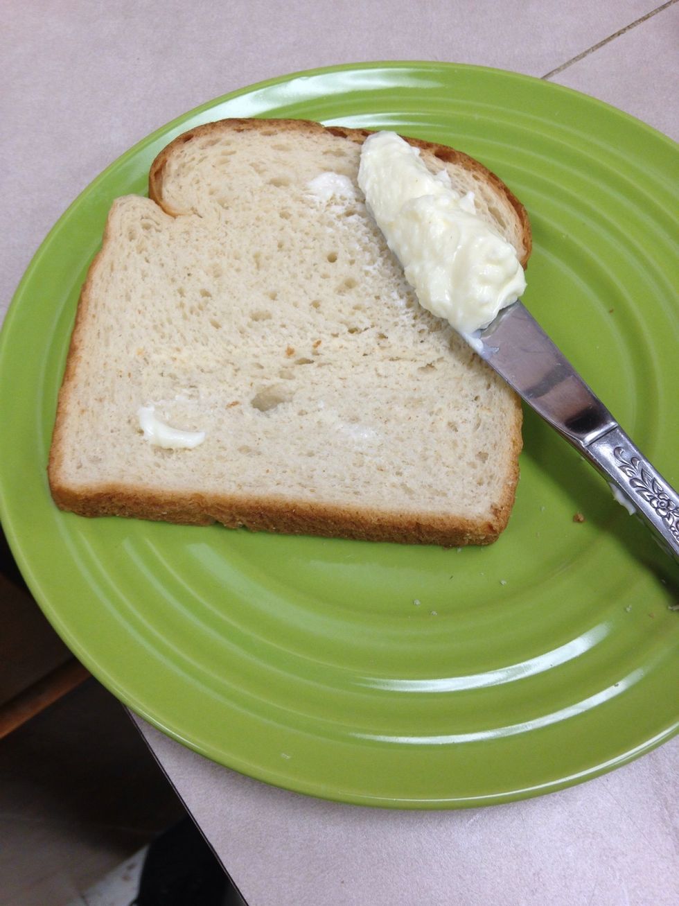 11). Spread mayonnaise on your pieces of bread