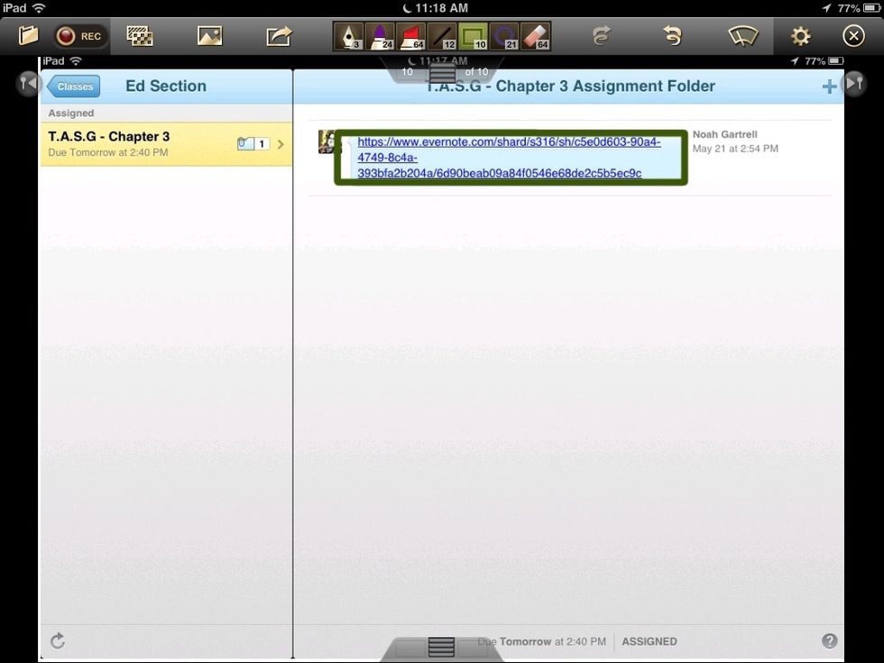11. This will then appear this means you have successfully handed in your work. Great job!