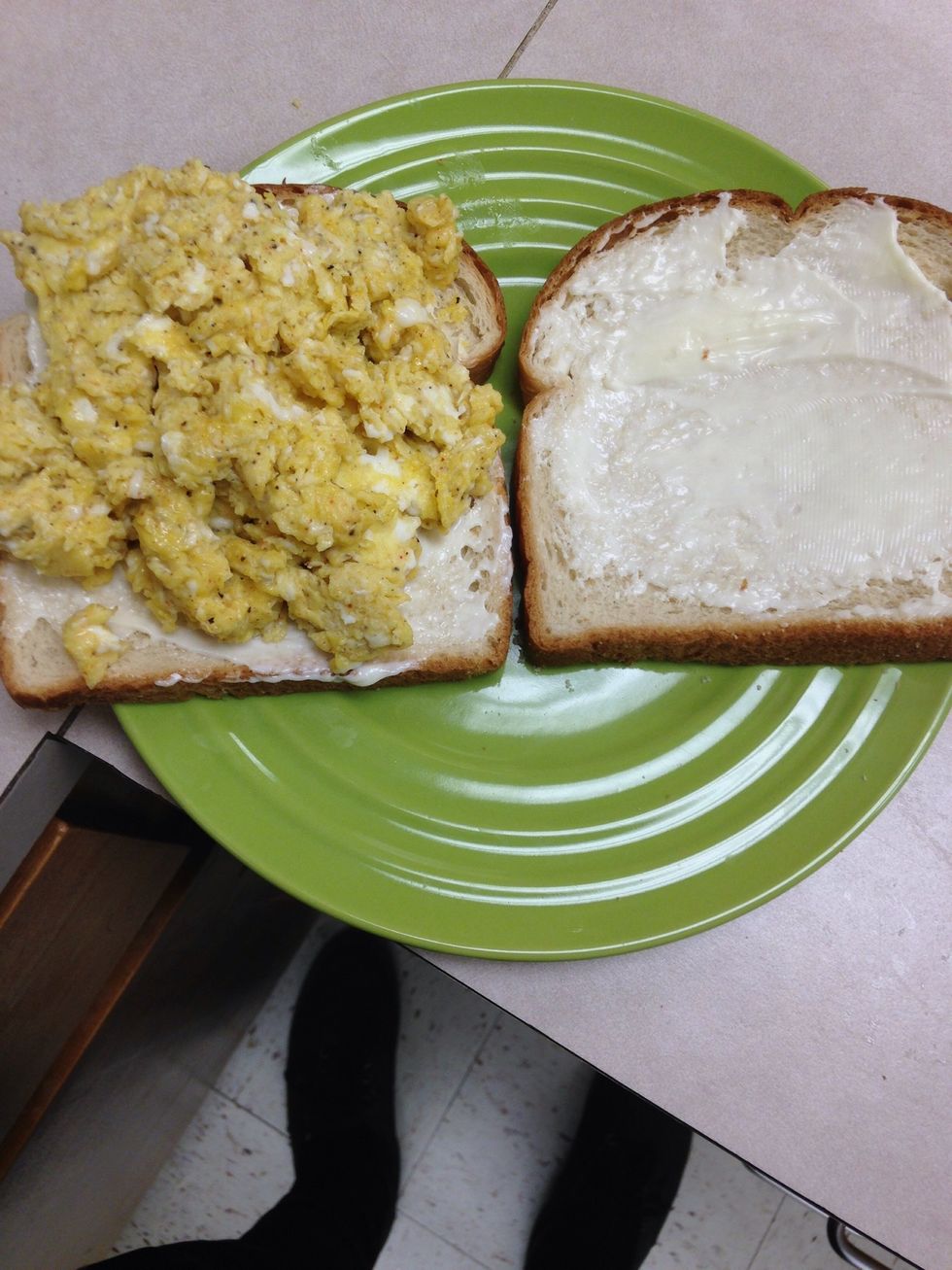 12). Add eggs to mayonnaise bread