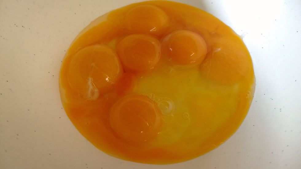 12 egg yolks and one whole egg with whites. Don't throw away the other egg whites, you can get all healthy and punish yourself with a plain egg white omelette the morning after you indulge in these ..