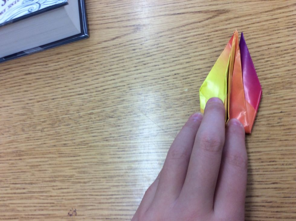 14. Flip over the right side to the left.